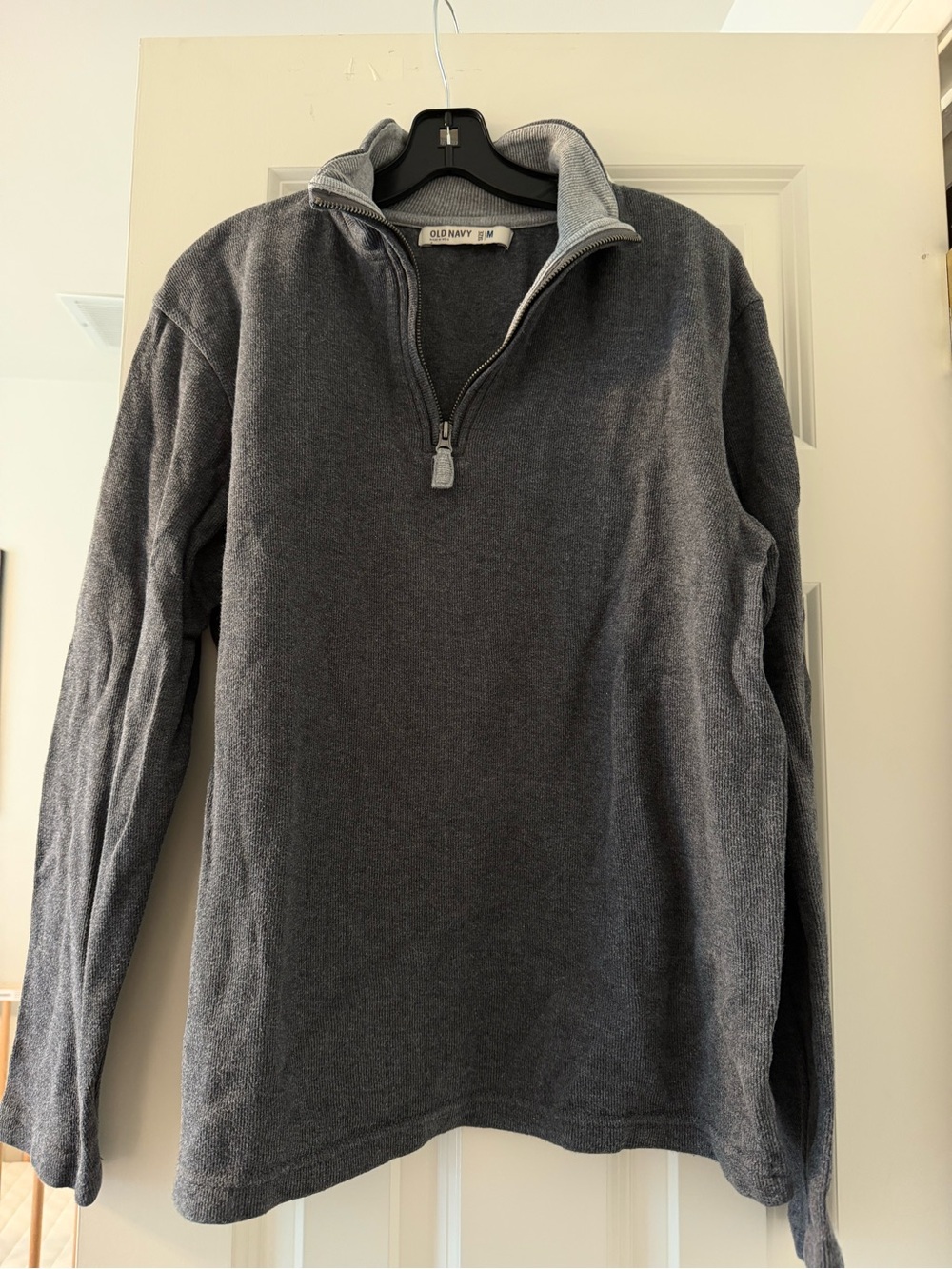 Old Navy Men's Gray Quarter-Zip Sweater 100% Cotton